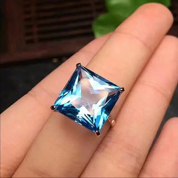 New Classic Big Yellow Gold Plated crystal Ring - Picture 2 of 2